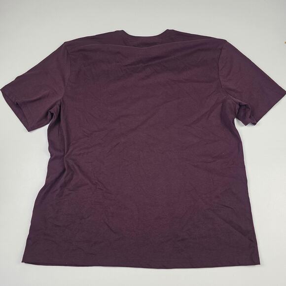 Tommy Hilfiger Shirt Mens 2XL Burgundy Regular Fit Stripe Logo Crewneck Tee - Picture 10 of 10